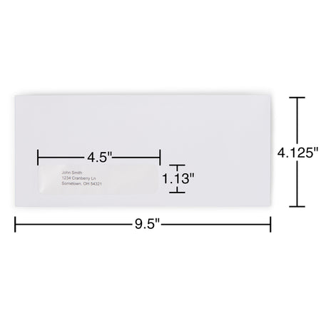 Staples QuickStrip EasyClose #10 Window Envelopes, 4-1/8" x 9-1/2", White Wove, 500/Box