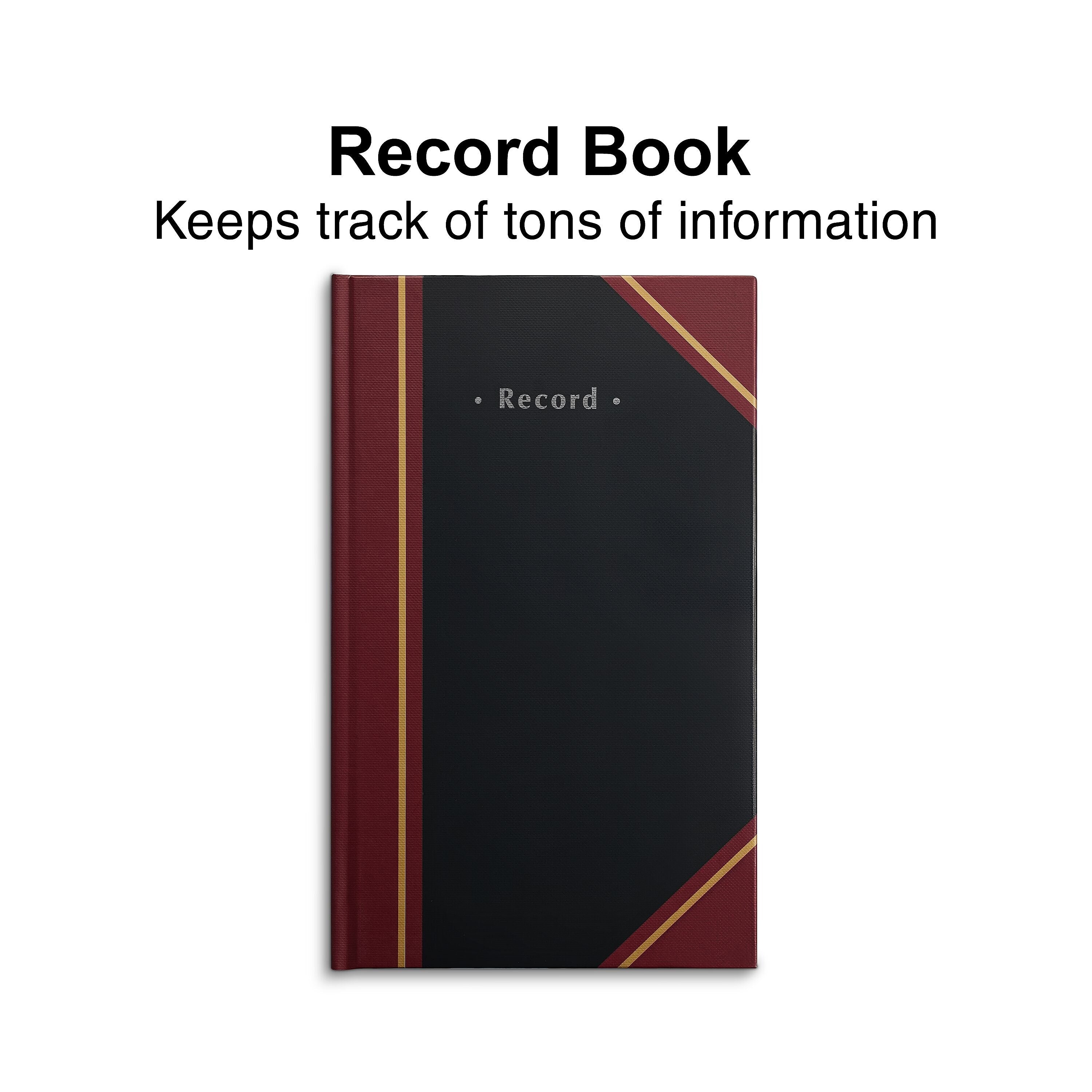 Staples Record Book, Black, 300 Sheets/Book