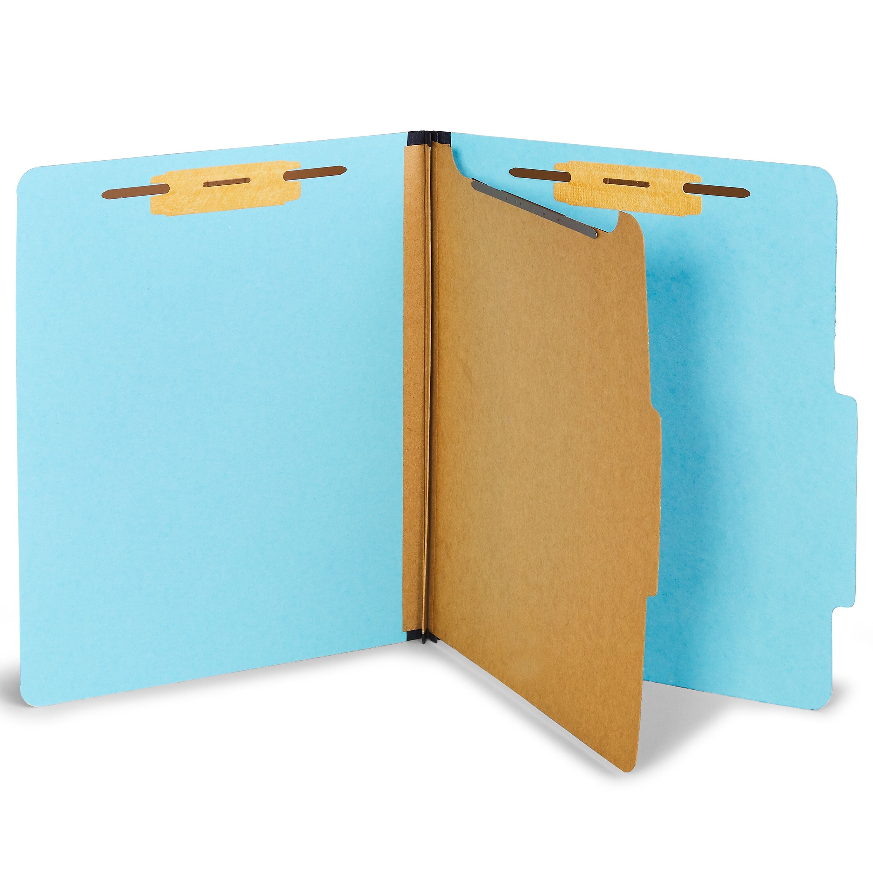 Staples® Recycled Pressboard Classification Folder, 1-Dividers, 1 3/4" Expansion, Letter Size, Light Blue, 20/Box