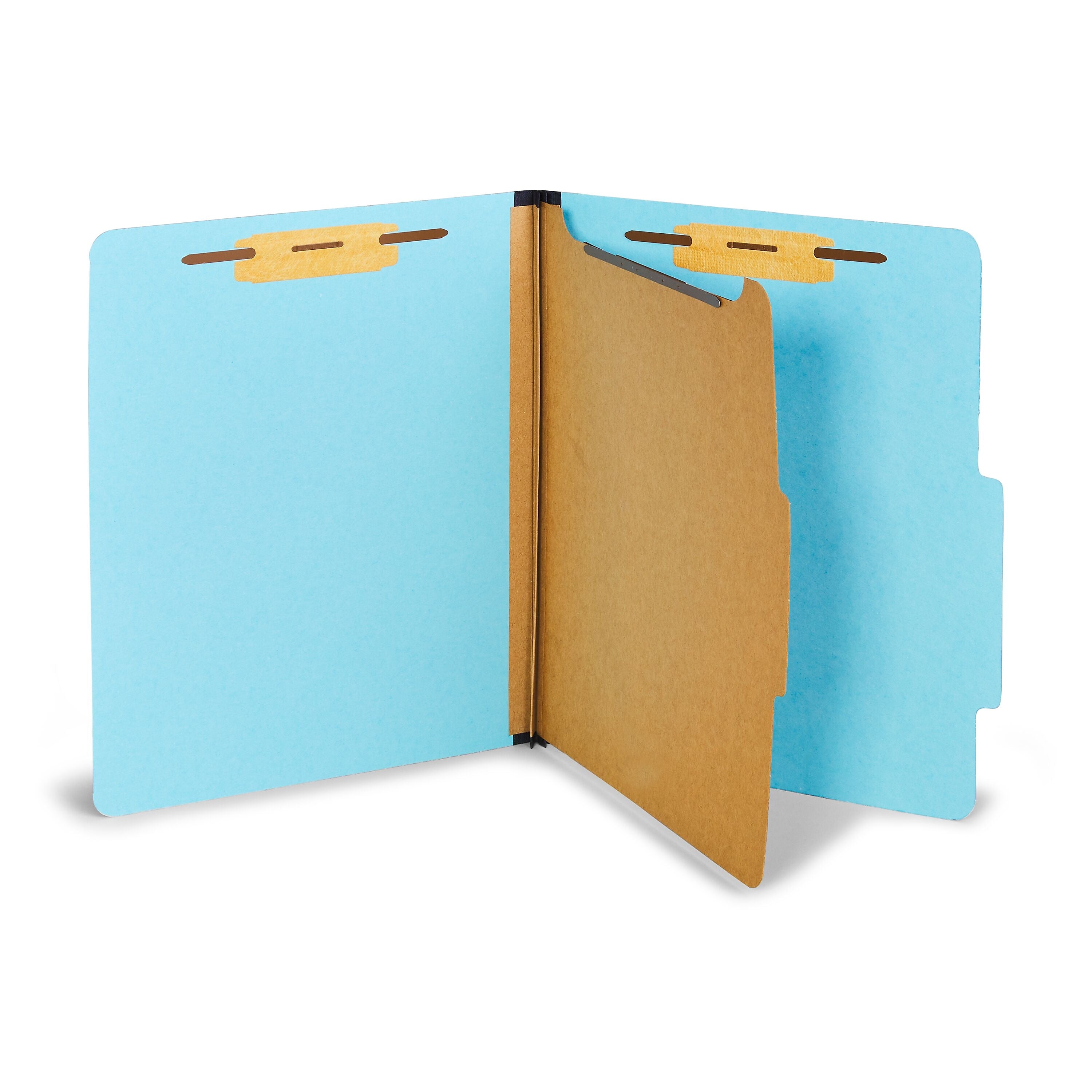 Staples® Recycled Pressboard Classification Folder, 1-Dividers, 1 3/4" Expansion, Letter Size, Light Blue, 20/Box