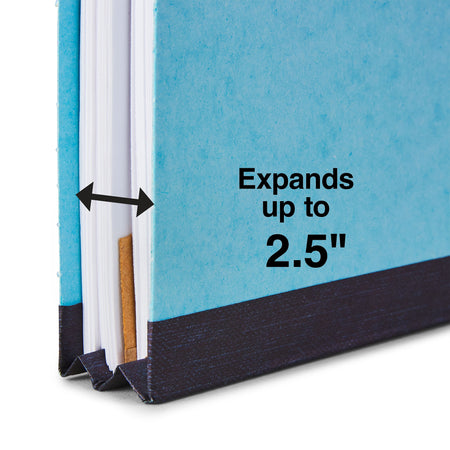 Staples® Recycled Pressboard Classification Folder, 1-Dividers, 1 3/4" Expansion, Letter Size, Light Blue, 20/Box