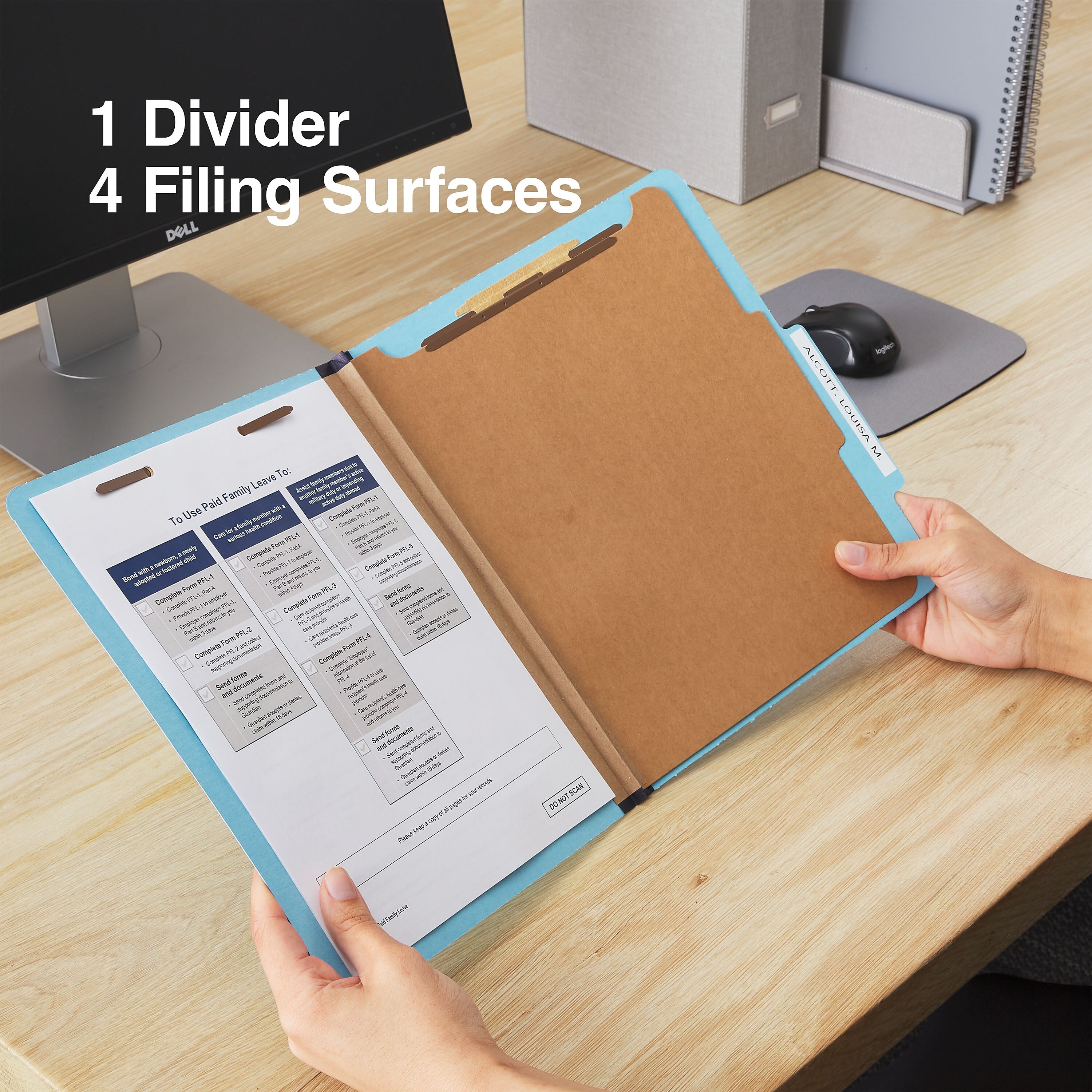 Staples® Recycled Pressboard Classification Folder, 1-Dividers, 1 3/4