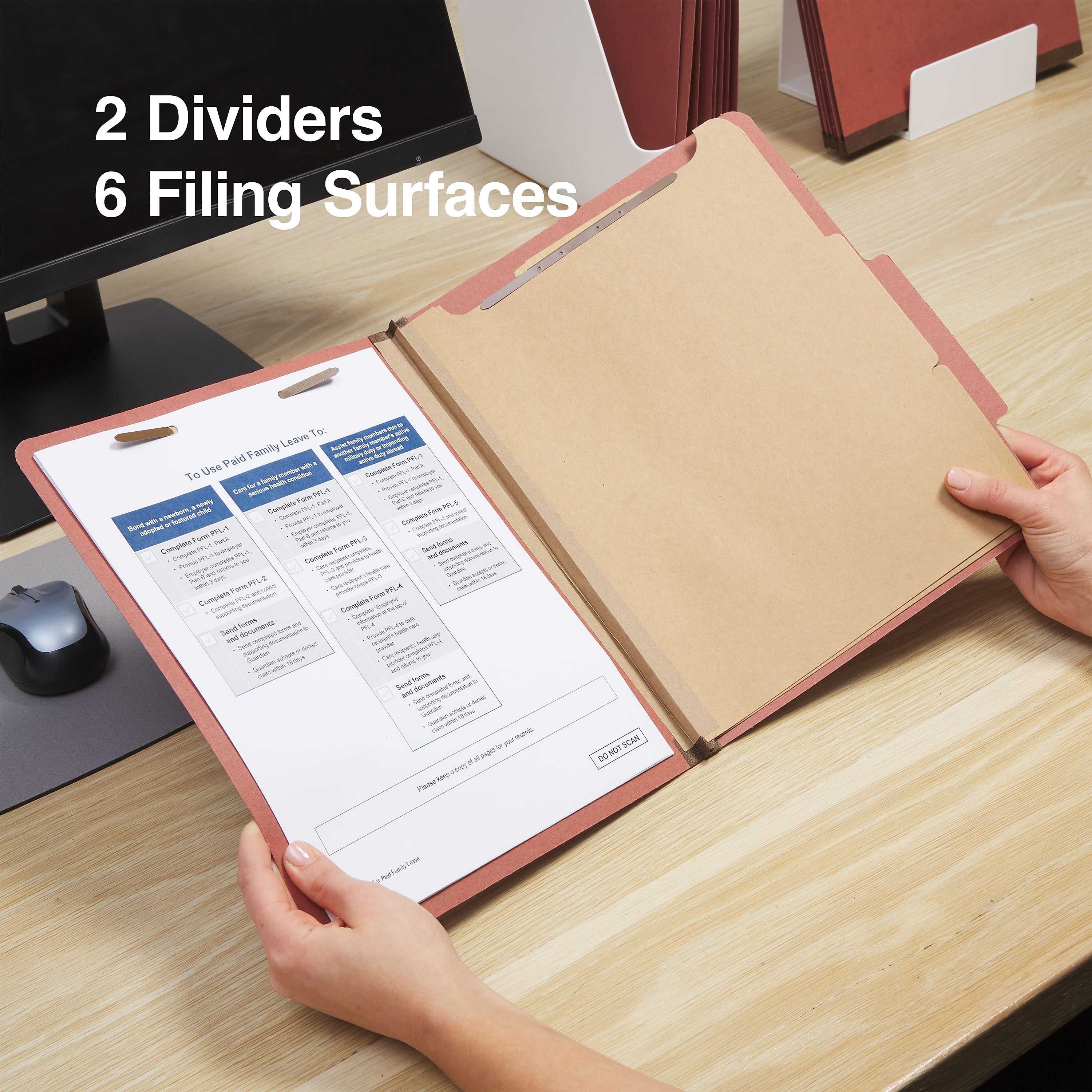 Staples® Recycled Pressboard Classification Folder, 2-Dividers, 2 1/2