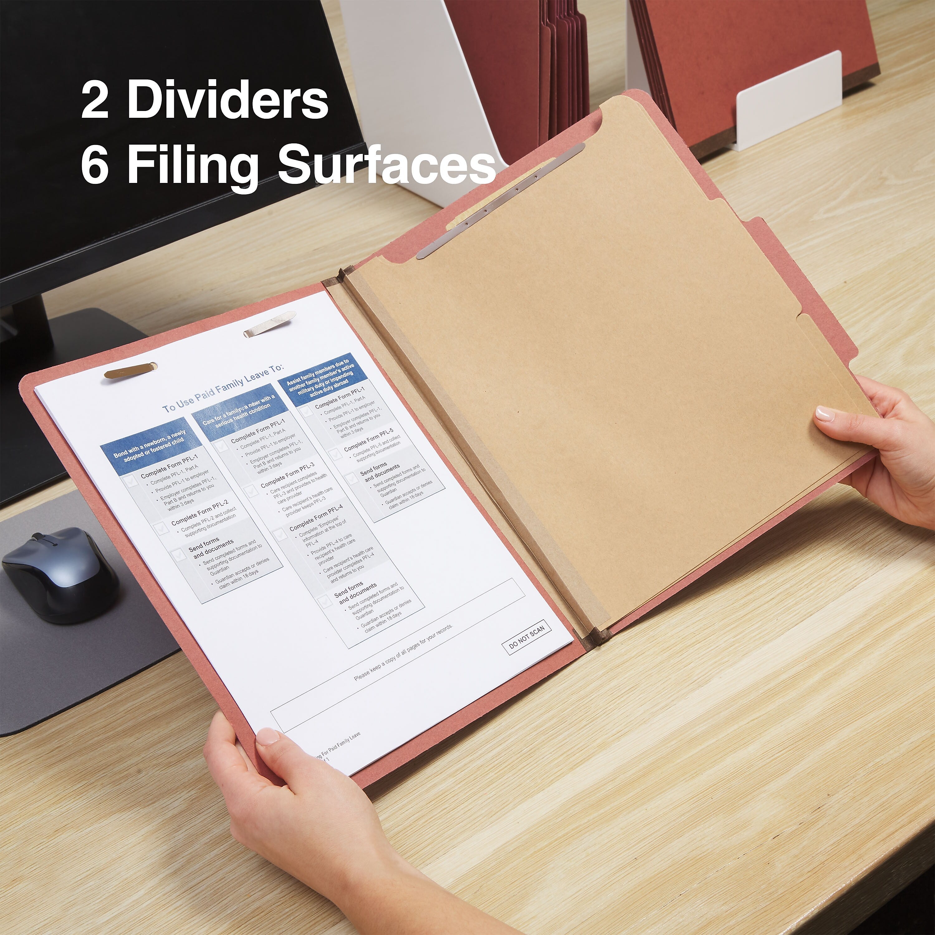 Staples® Recycled Pressboard Classification Folder, 2-Dividers, 2 1/2