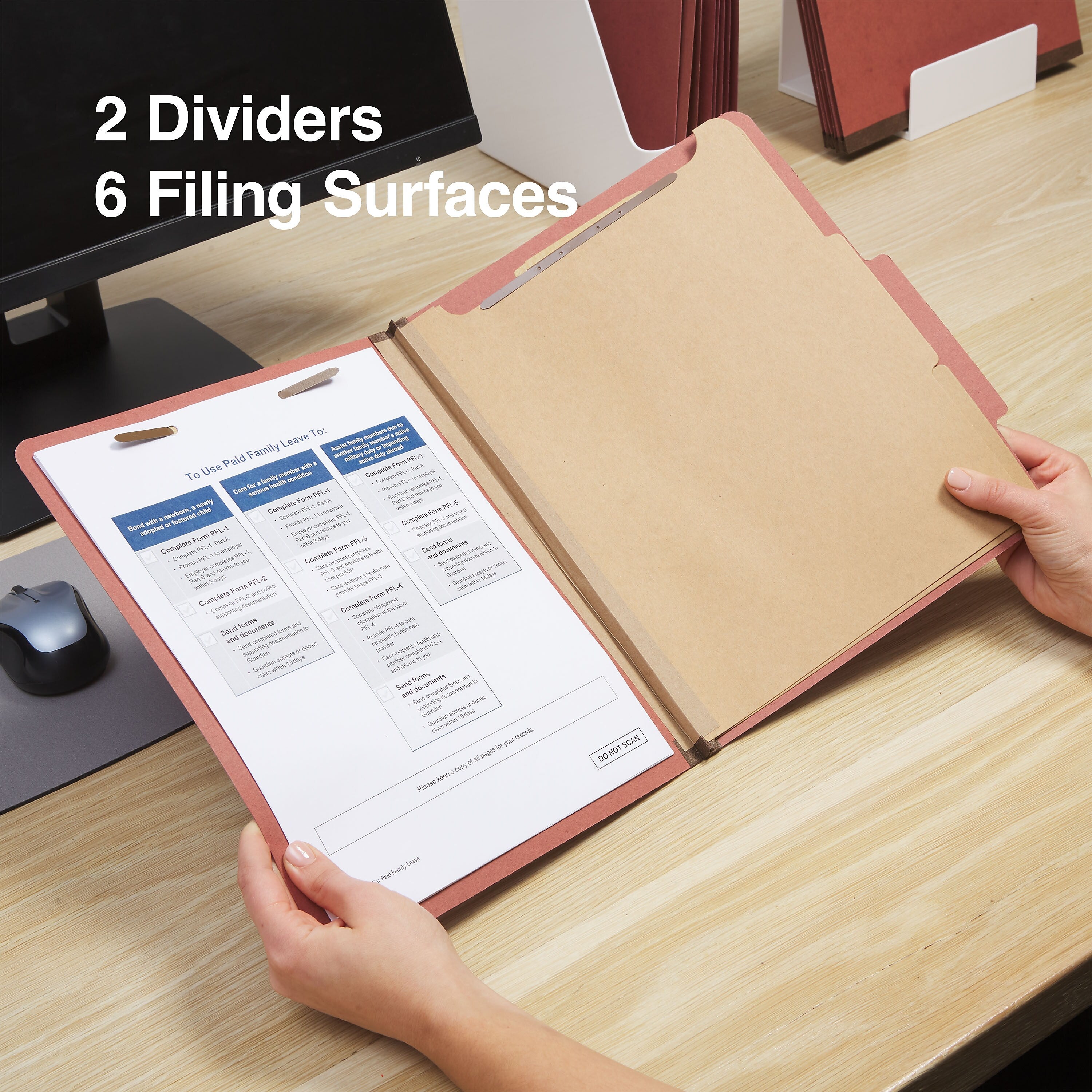 Staples® Recycled Pressboard Classification Folder, 2-Dividers, 2 1/2