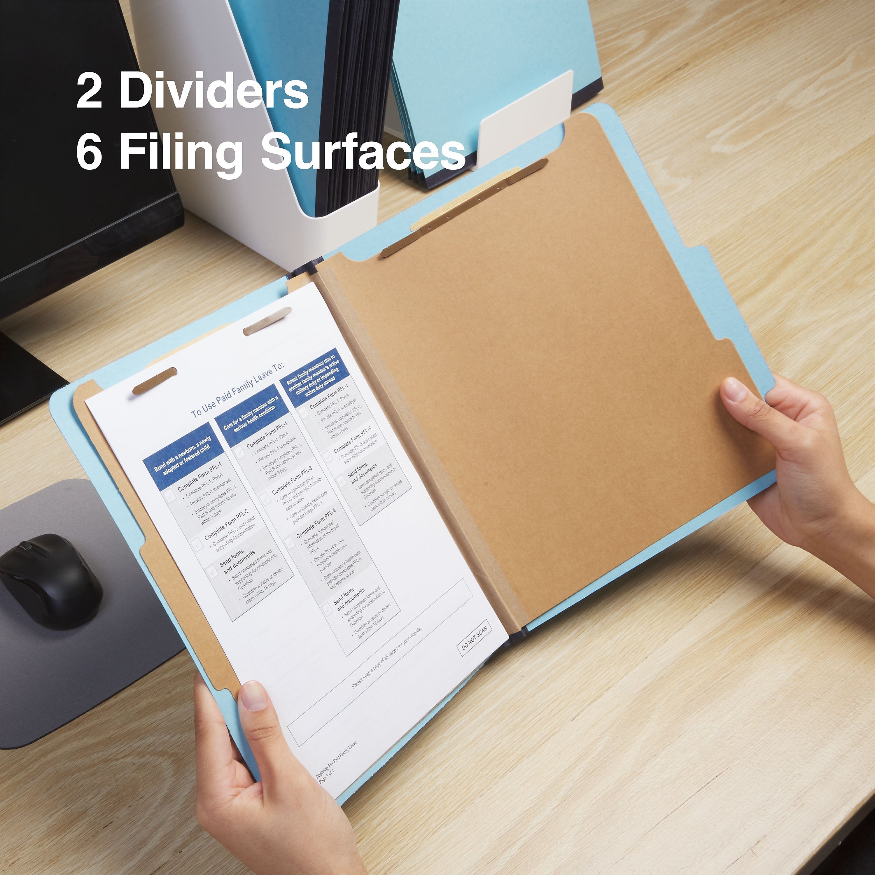 Staples® Recycled Pressboard Classification Folder, 2-Dividers, 2 1/2