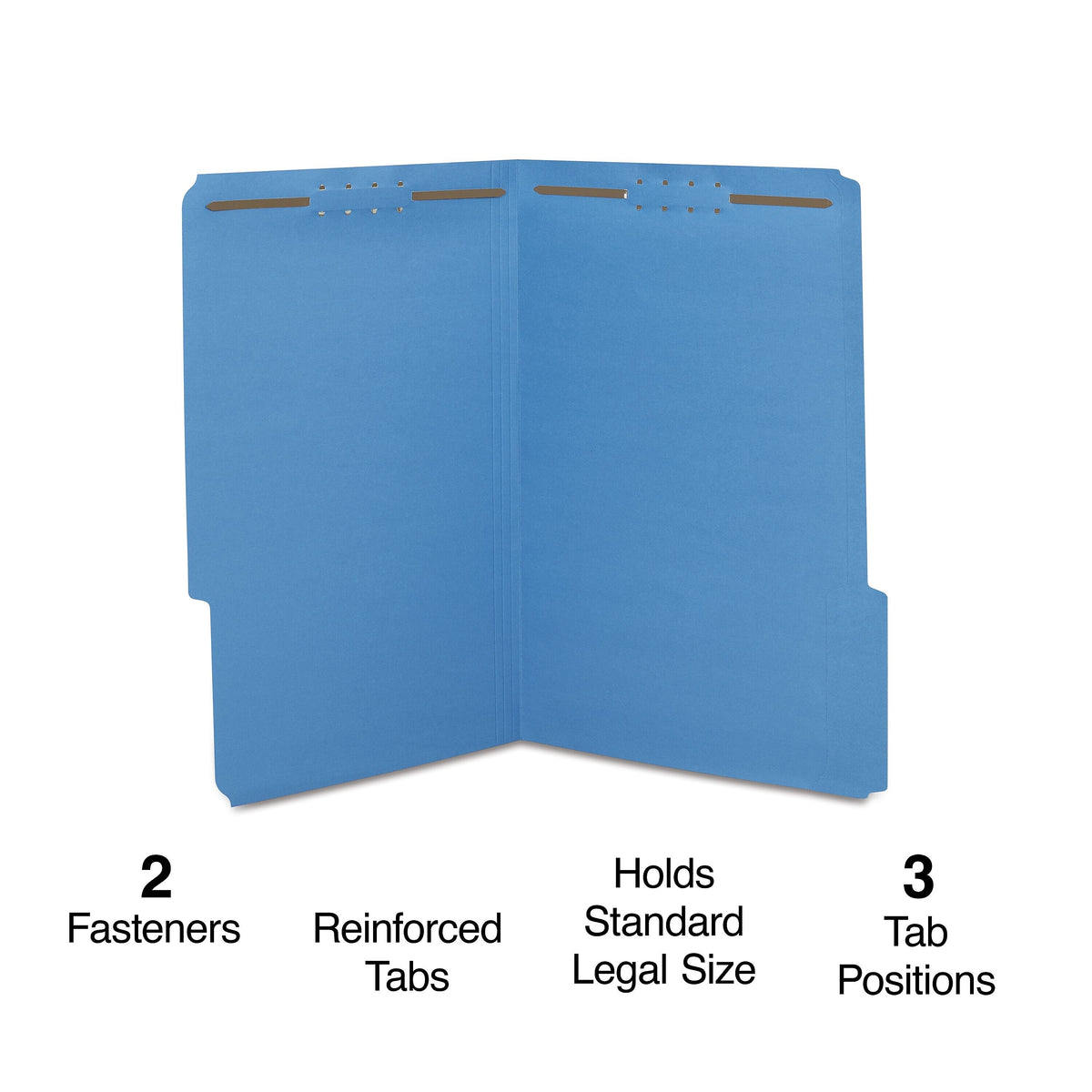 Staples® Reinforced Classification Folder, 2" Expansion, Legal Size, Blue, 50/Box