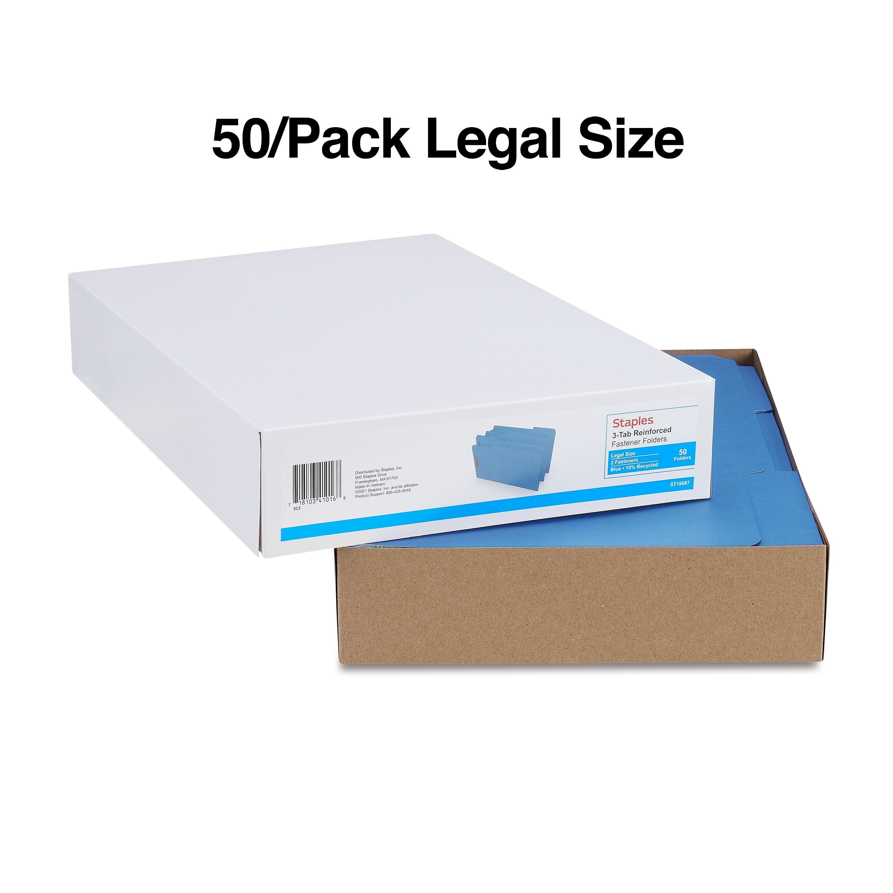 Staples® Reinforced Classification Folder, 2