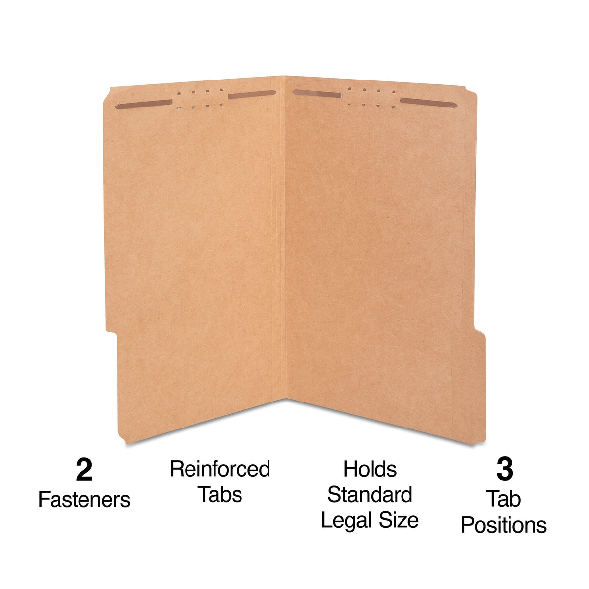 Staples® Reinforced Classification Folder, 2" Expansion, Legal Size, Kraft Brown, 50/Box