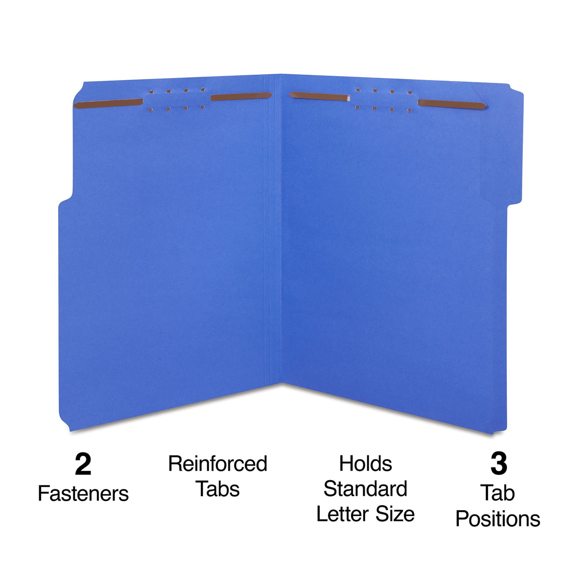 Staples® Reinforced Classification Folder, 2" Expansion, Letter Size, Blue, 50/Box