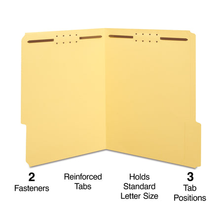 Staples® Reinforced Classification Folder, 2" Expansion, Letter Size, Yellow, 50/Box