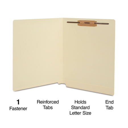 Staples® Reinforced Classification Folder, Letter Size, Manila, 50/Box