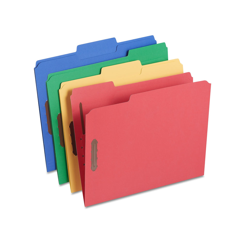 Staples Reinforced Classification Folders, 2" Expansion, Letter Size, Blue/Red/Green/Yellow, 50/Box