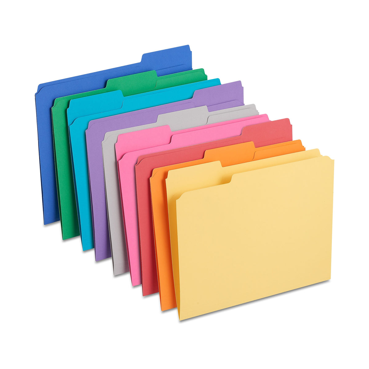 Staples® Reinforced File Folders, 1/3-Cut Tab, Letter Size, 100/Box