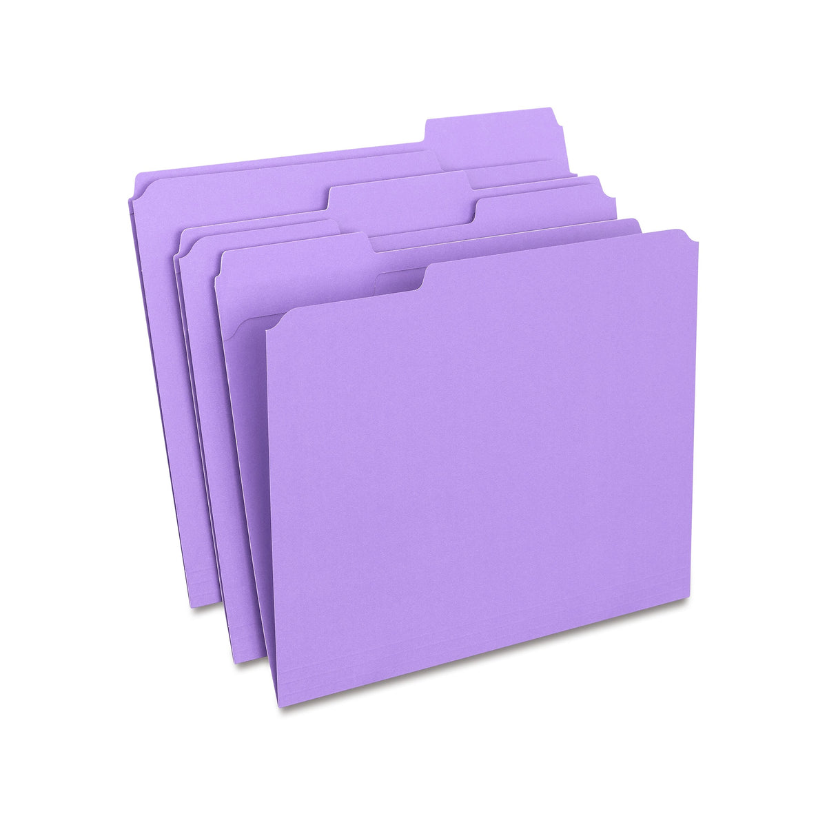 Staples Reinforced File Folders, 1/3-Cut Tab, Letter Size, Purple, 100/Box