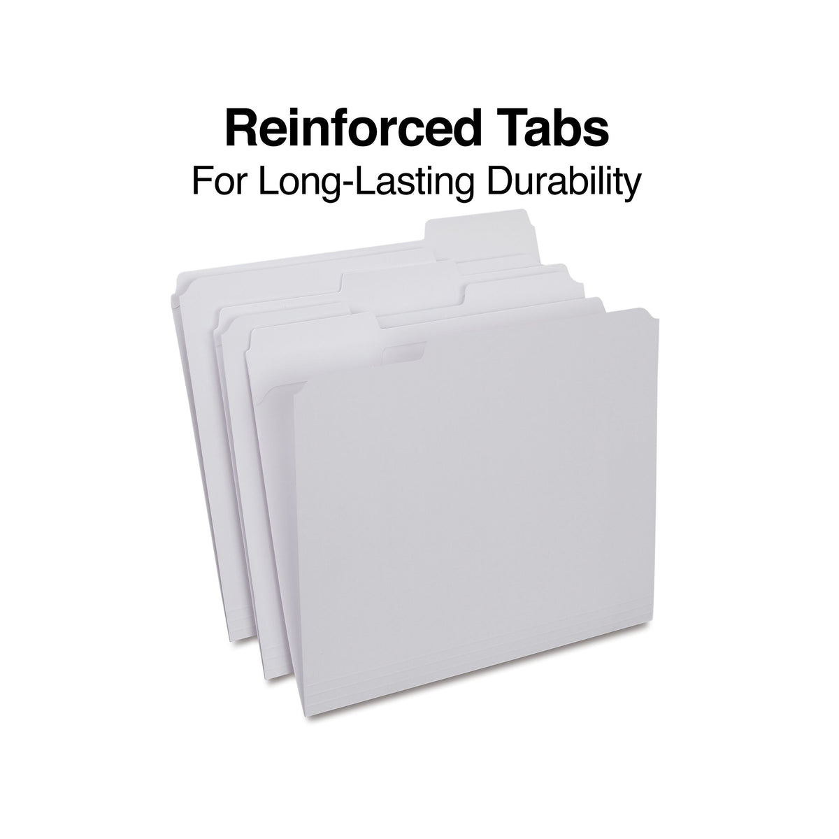 Staples Reinforced File Folders, 1/3-Cut Tab, Letter Size, White, 100/Box