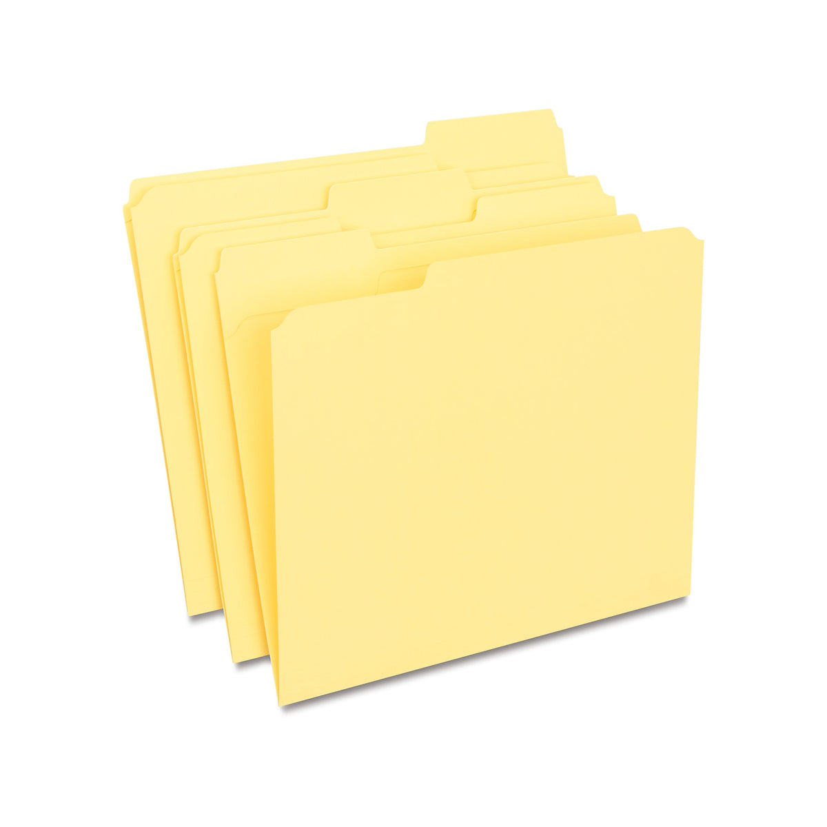 Staples Reinforced File Folders, 1/3-Cut Tab, Letter Size, Yellow, 100/Box