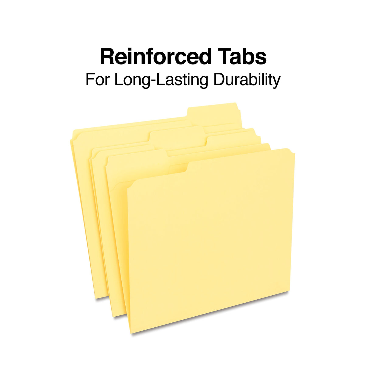 Staples Reinforced File Folders, 1/3-Cut Tab, Letter Size, Yellow, 100/Box