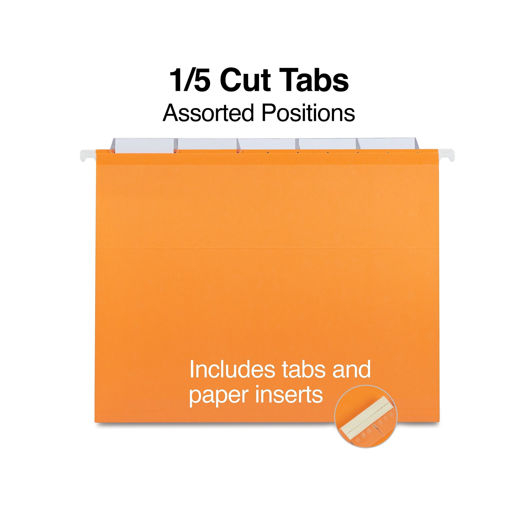 Staples Reinforced Hanging File Folders, 1/5-Cut Tab, Letter Size, Assorted Colors, 25/Box