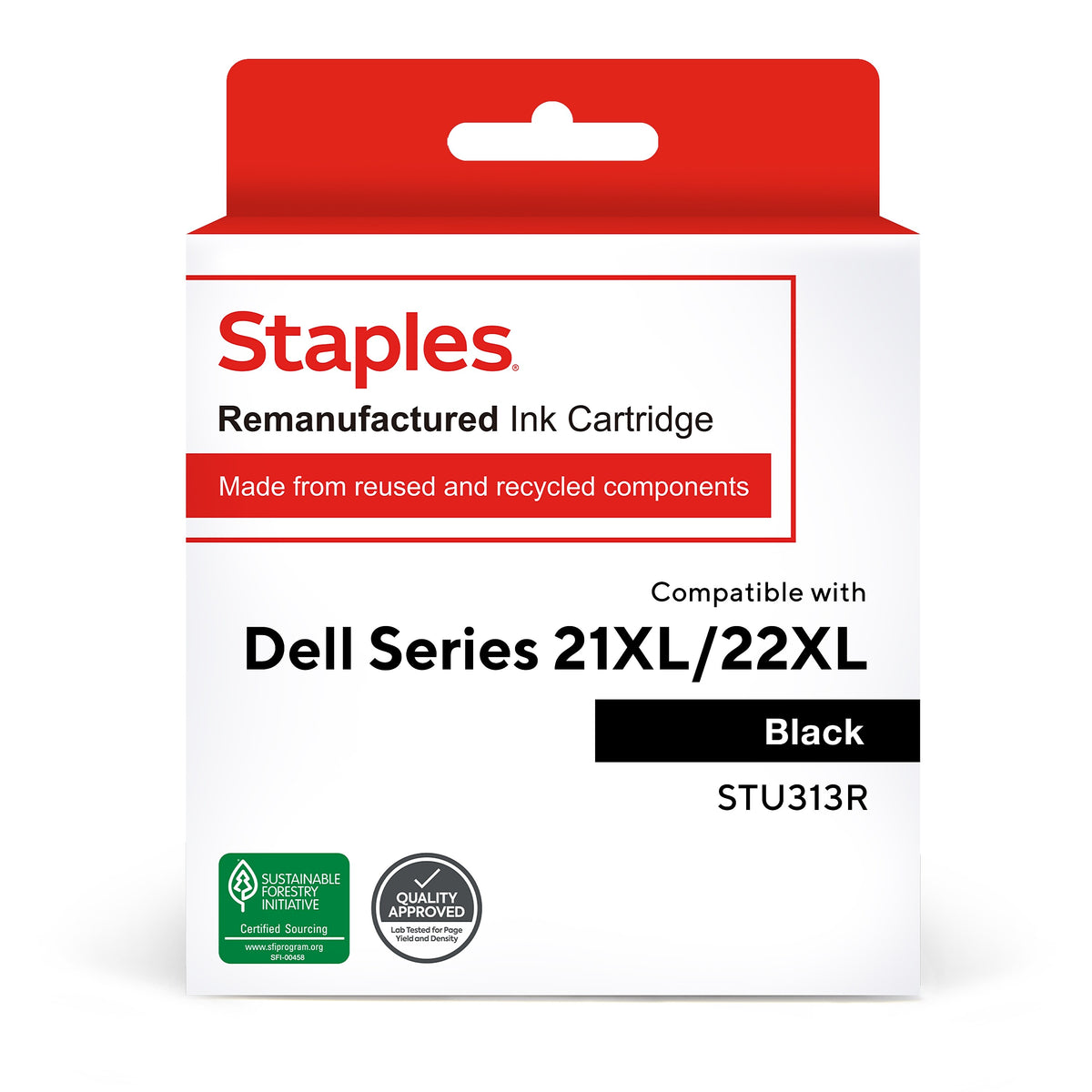 Staples Remanufactured Black High Yield Ink Cartridge Replacement for Dell Series 21/22