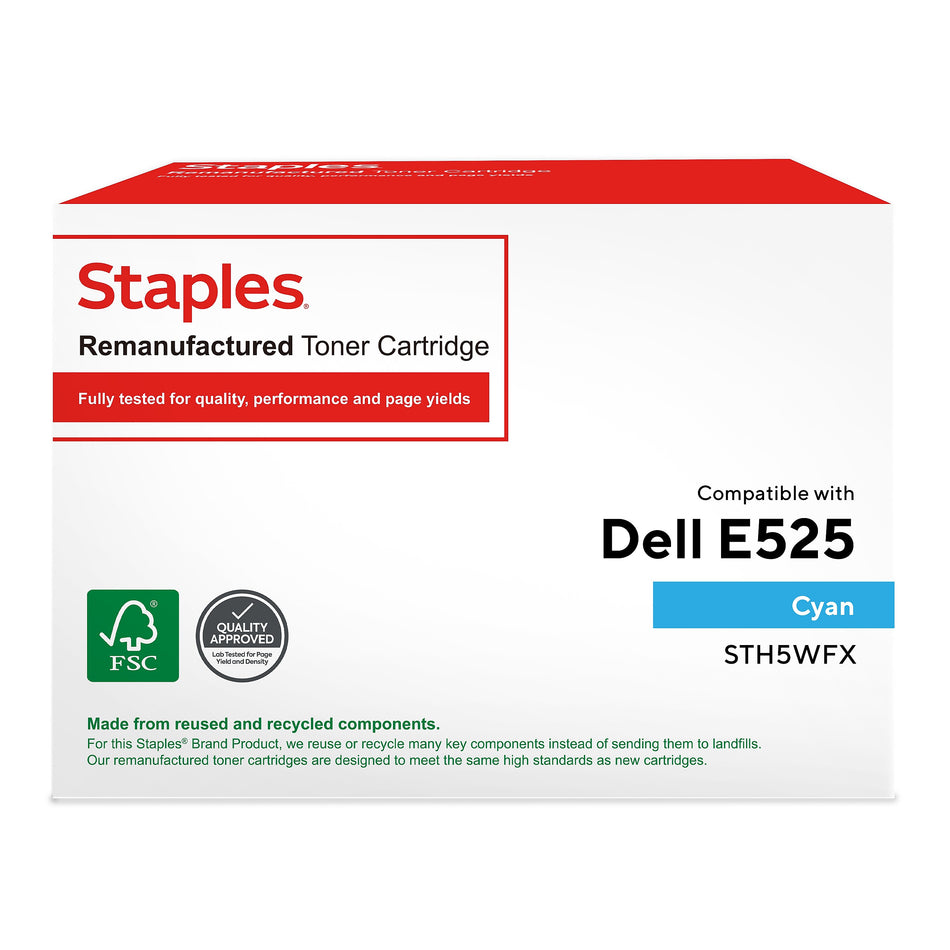 Staples Remanufactured Cyan Standard Yield Toner Cartridge Replacement for Dell