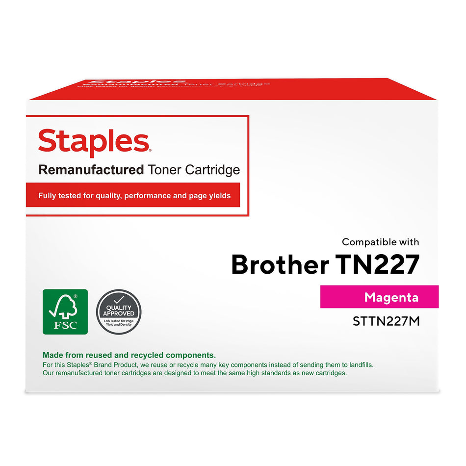 Staples Remanufactured Magenta High Yield Toner Cartridge Replacement for Brother