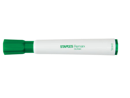 Staples Remarx Dry Erase Markers, Broad Point, Green, 12/Pack