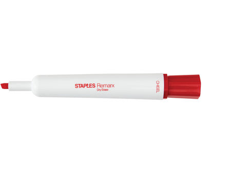 Staples Remarx Dry Erase Markers, Broad Point, Red, 12/Pack