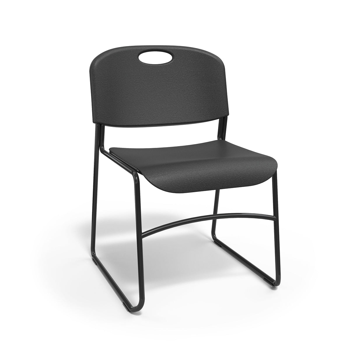 Staples Resin Stacking Chair, Black, 4/Pack