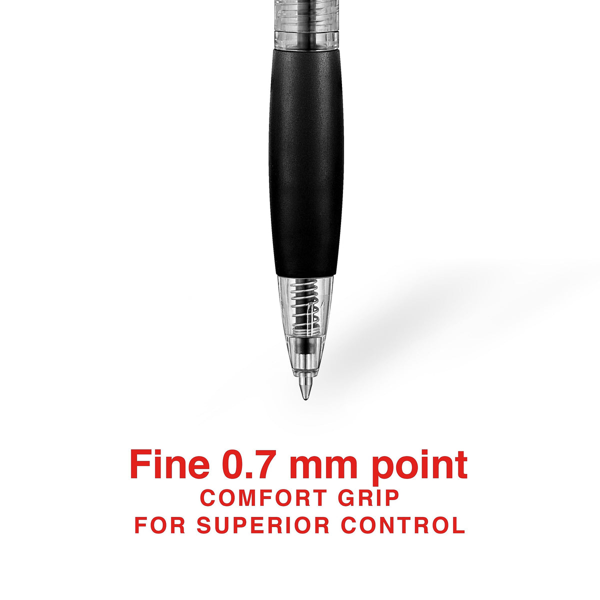 Staples® Retractable Ballpoint Pens, Fine Point, 0.7mm, Black Ink, Dozen