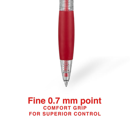 Staples Retractable Ballpoint Pens, Fine Point, Red Ink, Dozen