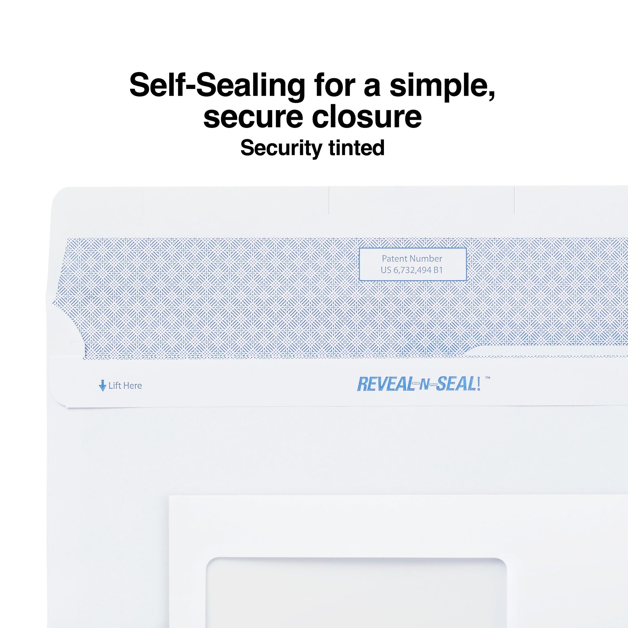 Staples Reveal-N-Seal Security Tinted #9 Business Envelopes, 3 7/8