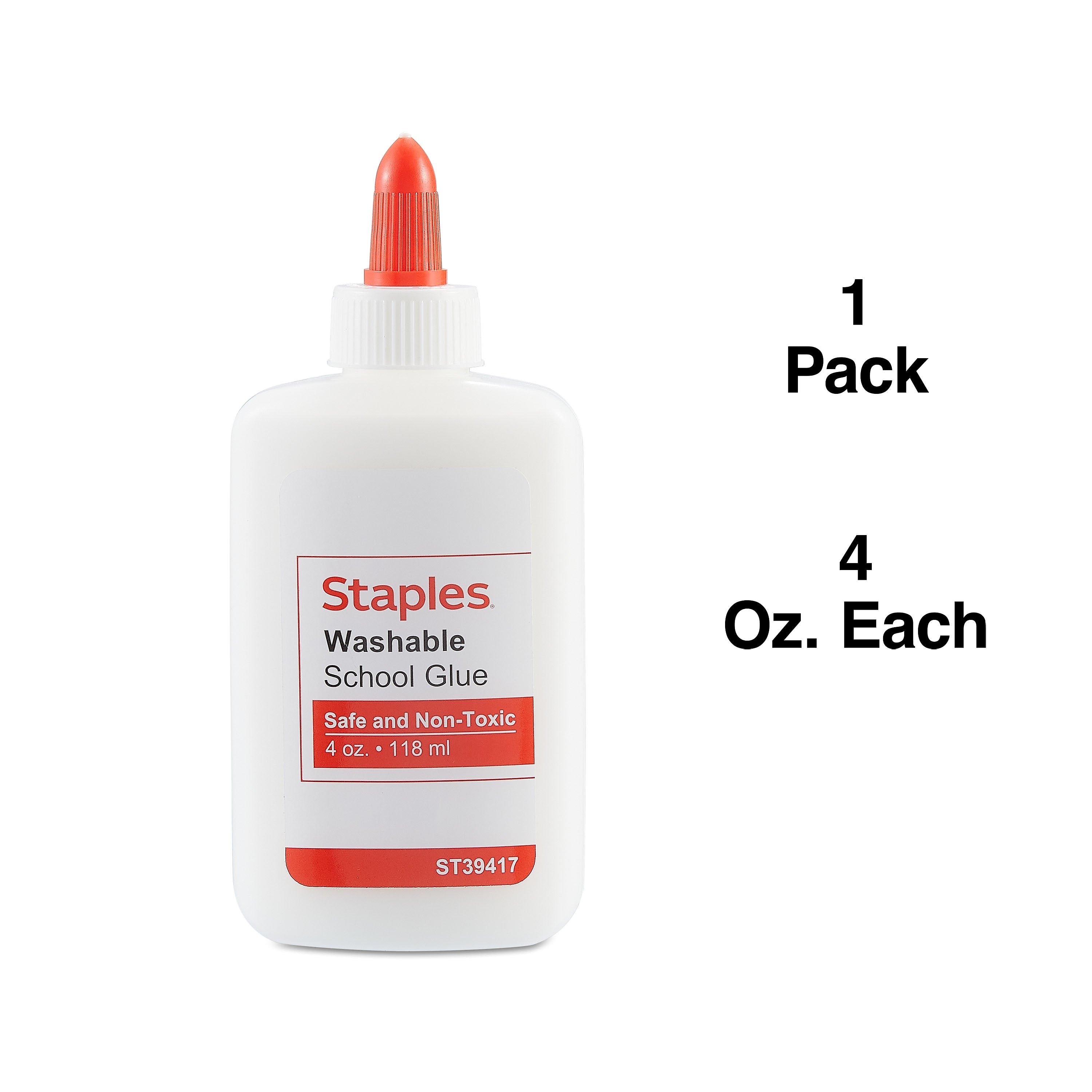 Staples School WashableRemovable School Glue, 4 oz., White