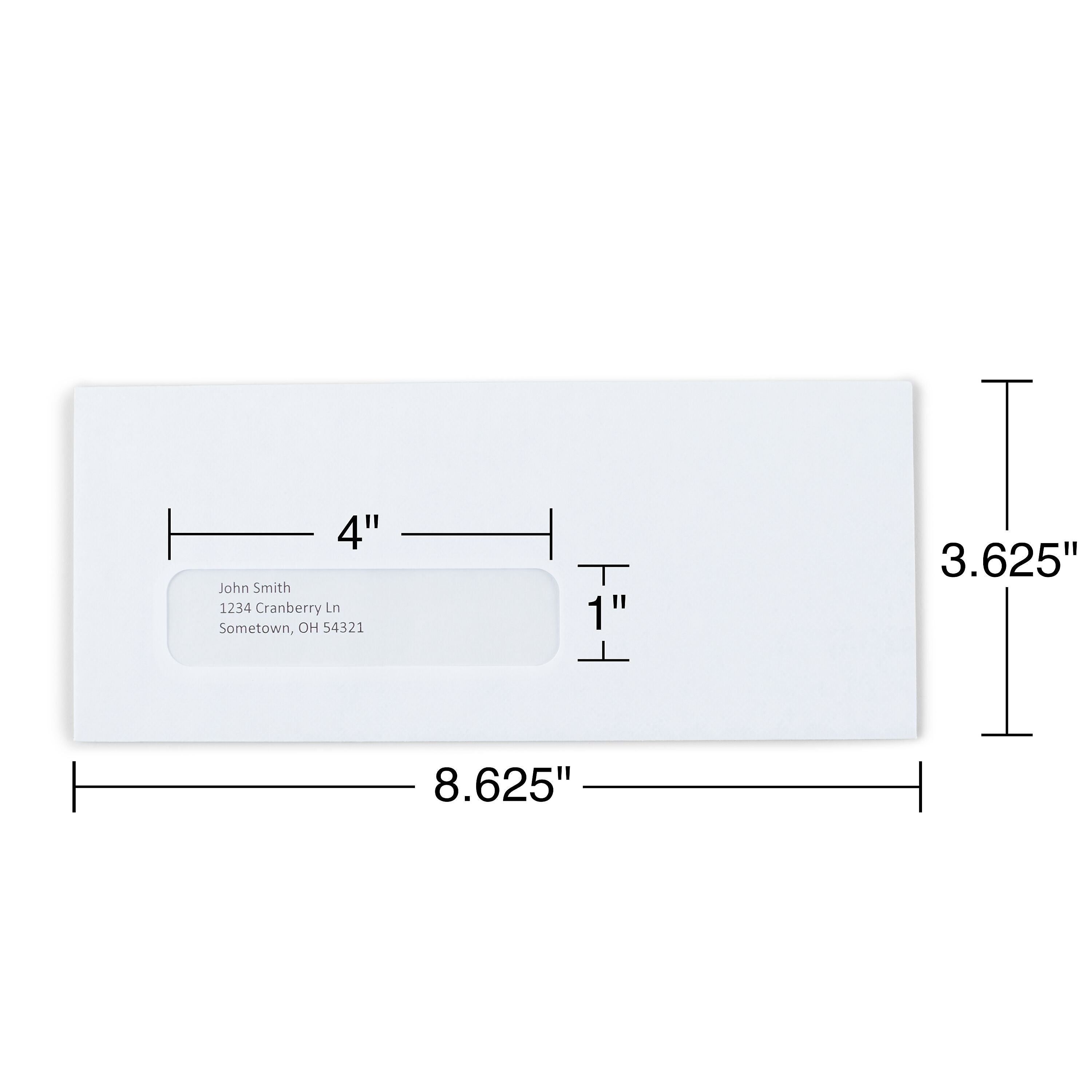 Staples Security Tinted #8 5/8 Business Envelopes, 3 5/8" x 8 5/8", White, 500/Box