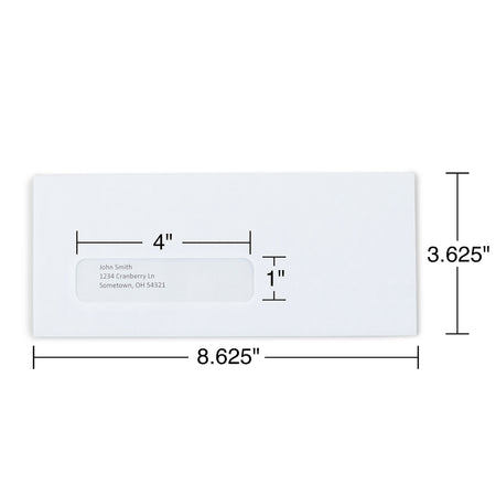 Staples Security Tinted #8 5/8 Business Envelopes, 3 5/8" x 8 5/8", White, 500/Box