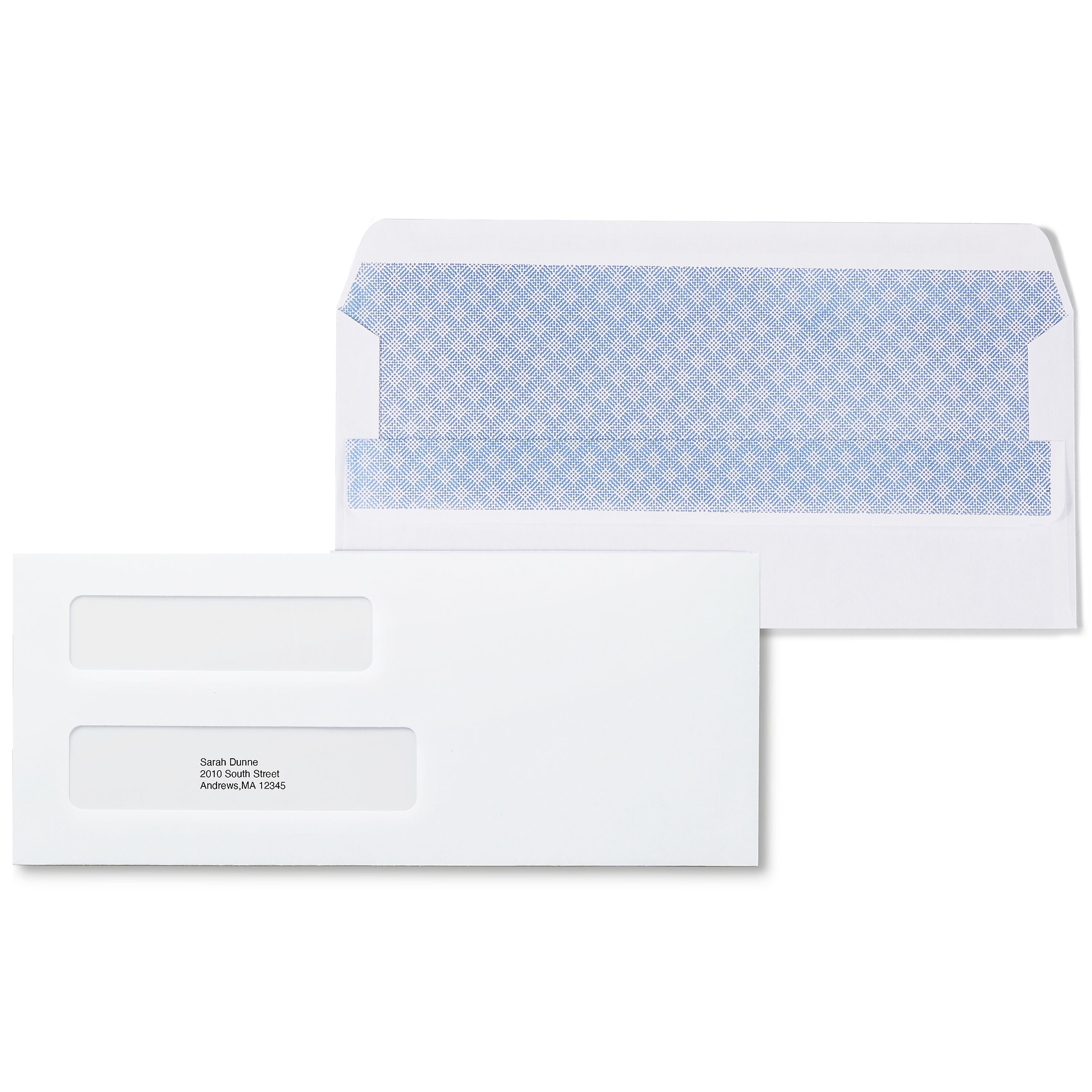 Staples Security Tinted #8 Business Envelopes, 3 5/8" x 8 5/8", White, 500/Box