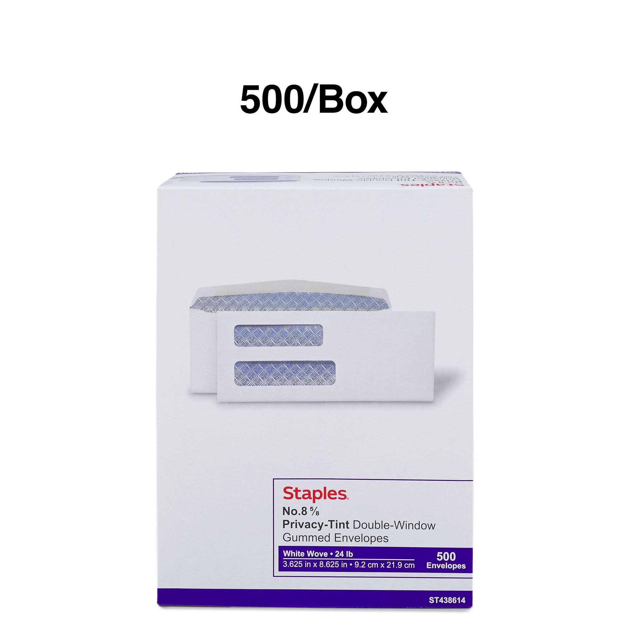 Staples Security Tinted #8 Business Envelopes, 3 5/8