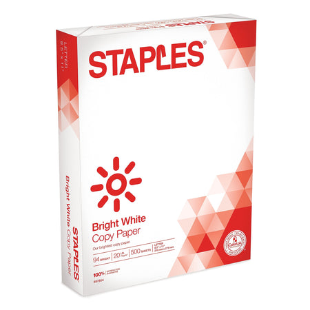 Staples Select 8.5" x 11" Copy Paper, 20 lbs., 94 Brightness, 500/Ream