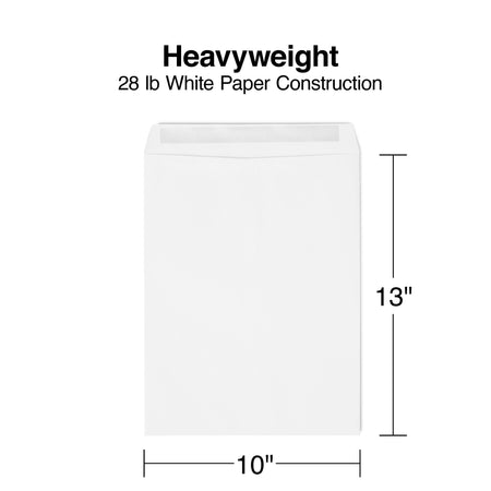 Staples Self Seal Catalog Envelopes, 10" x 13", White, 100/Box