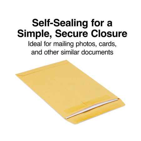 Staples Self Seal Kraft Catalog Envelopes, 7.5"L x 10.5"H, Brown, 100/Box