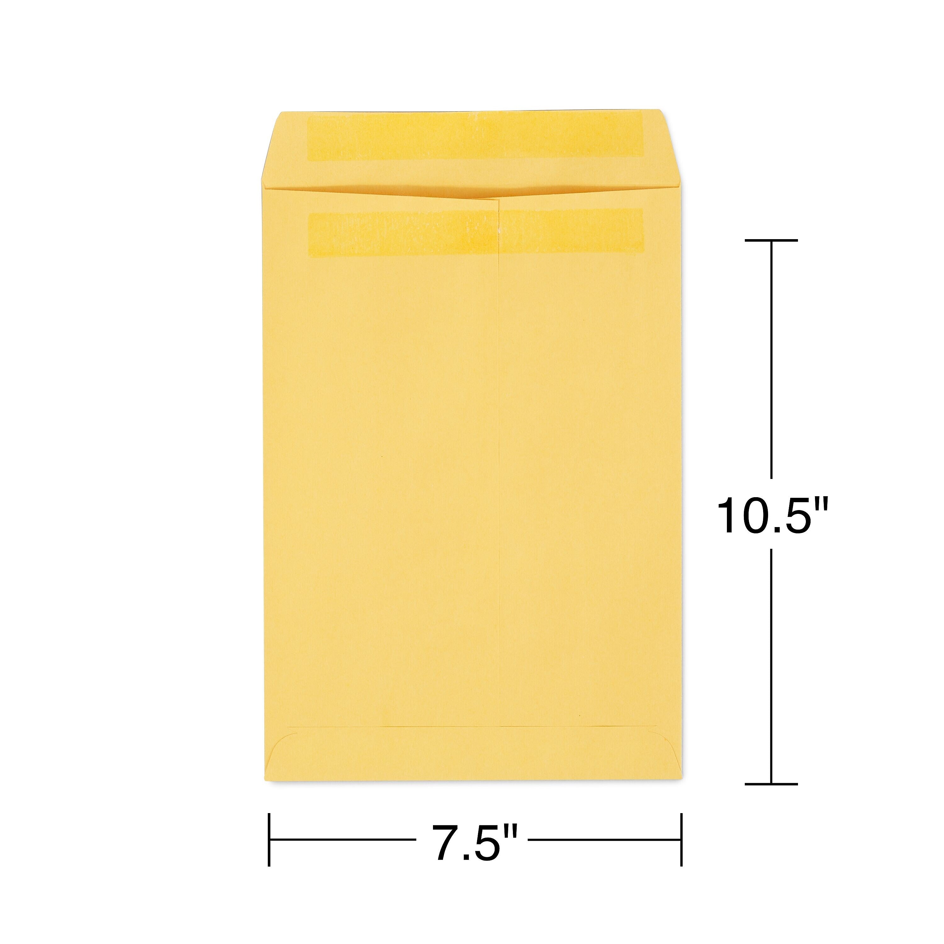 Staples Self Seal Kraft Catalog Envelopes, 7.5