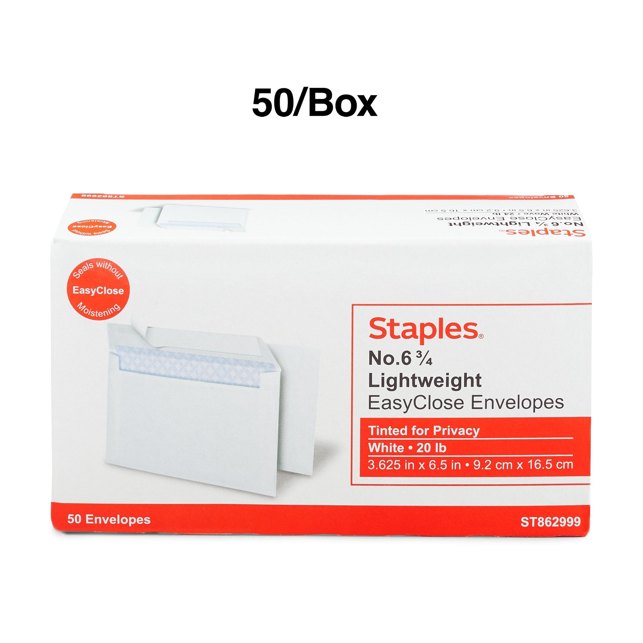 Staples Self Seal Security Tinted #6 3/4 Business Envelopes, 3 5/8