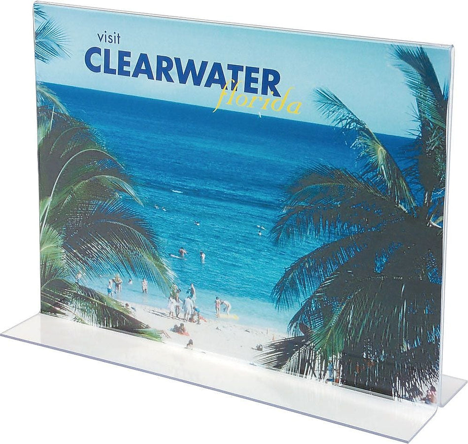 Staples® Sign Holder, 11" x 8.5", Clear Plastic, 12/Pack