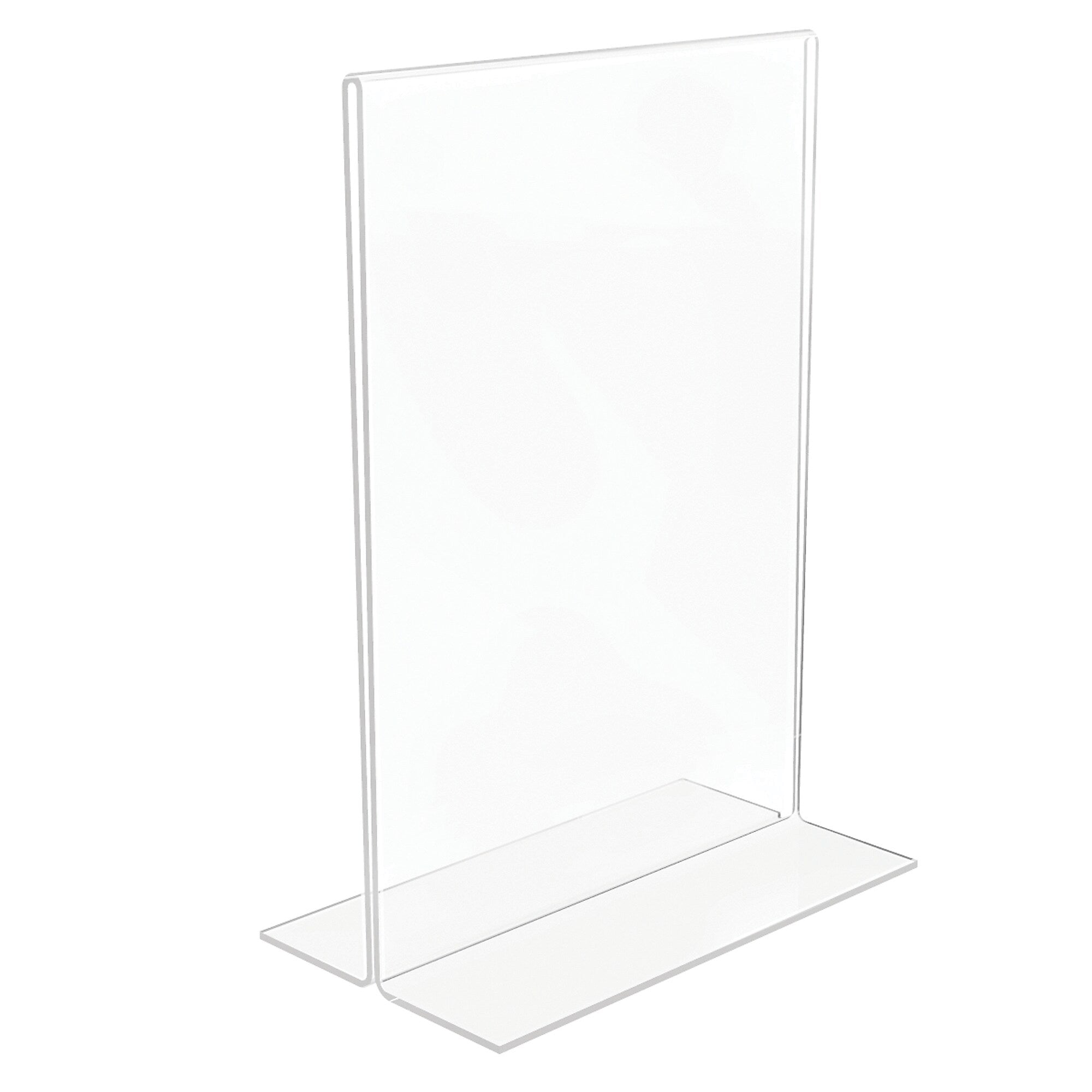 Staples Sign Holder, 5" x 7", Clear Plastic