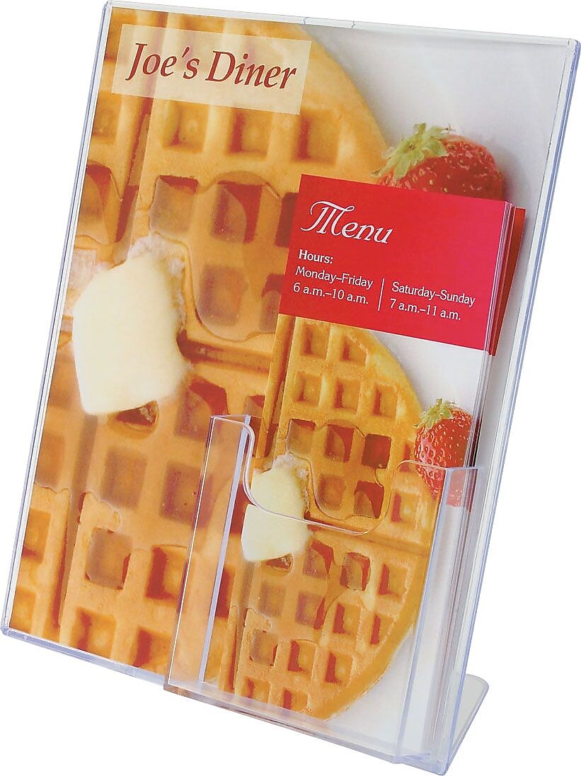 Staples® Sign Holder with Literature Pocket, 8.5