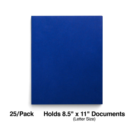 Staples Smooth 2-Pocket Paper Folder, Electric Blue, 25/Box