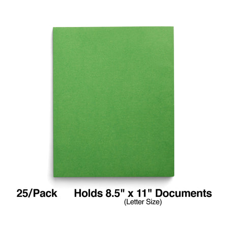 Staples Smooth 2-Pocket Paper Folder, Green, 25/Box