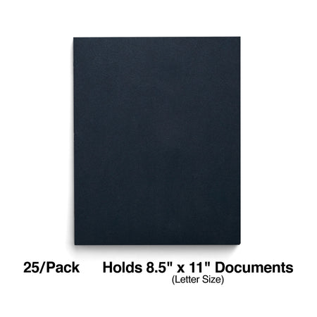 Staples Smooth 2-Pocket Paper Folder, Navy, 25/Box