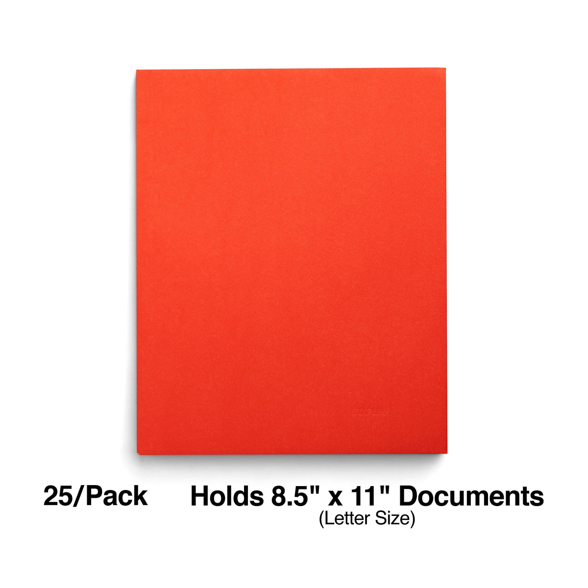 Staples Smooth 2-Pocket Paper Folder, Orange, 25/Box