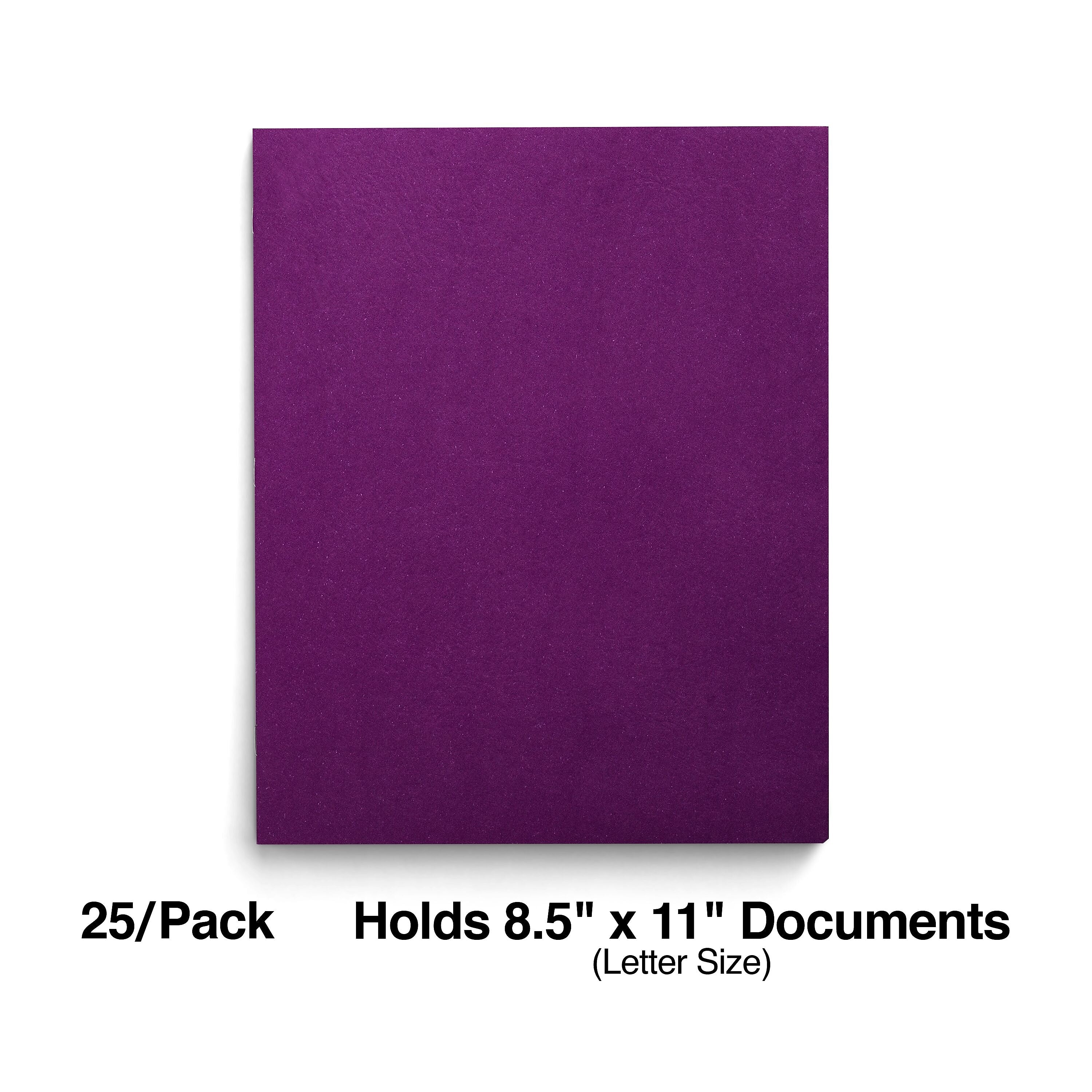 Staples Smooth 2-Pocket Paper Folder, Purple, 25/Box